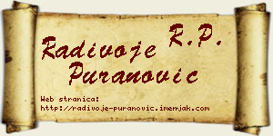 Radivoje Puranović vizit kartica
